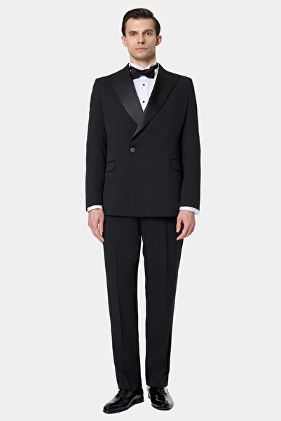 Tween Slim Fit Siyah Düz Smokin Takim