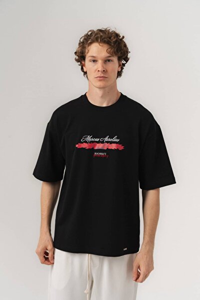 go gang own Aurelius Chest Embroidery Design Detailed Crew Neck Oversize T-Shirt