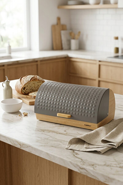 Cooker Lunora Bamboo Bread Box with Metal Lid Ckr4539