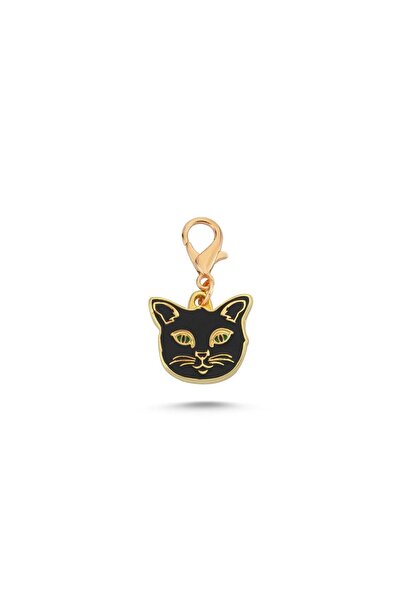 Generic Brand Black Cat Gold Plated Enamel Accessory