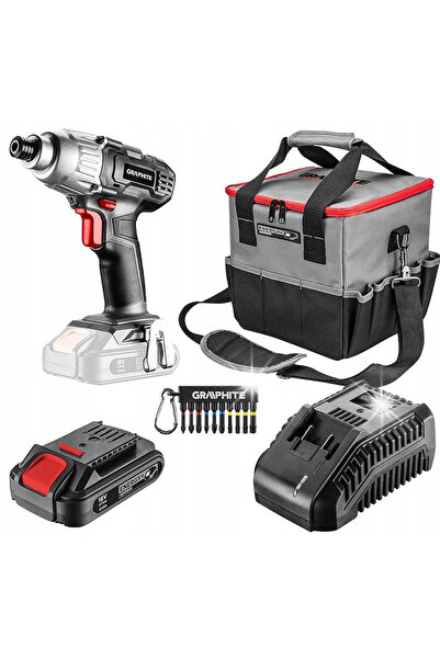 graphite Șurubelniță electrică cu acumulator 2.0Ah, încărcător, geantă, biți ...
