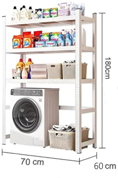 STRATEGIC Raft metalic vopsit Alb 180x70x60 cm, 200 kg/polita, 3 polite MDF A...