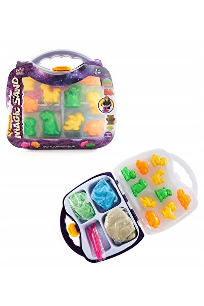 Midex PIASEK KINETYCZNY W WALIZCE 1KG FOREMKI DINOZAUR
