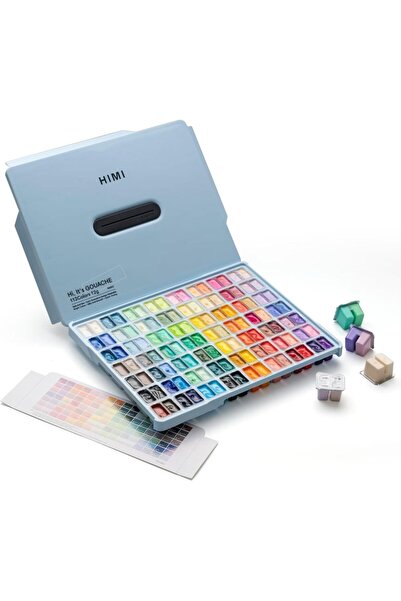 Art & Art HIMI Twin Cup Gouache Set 112 Renk x 12 gr Guaj Boya (Ice Blue Case)