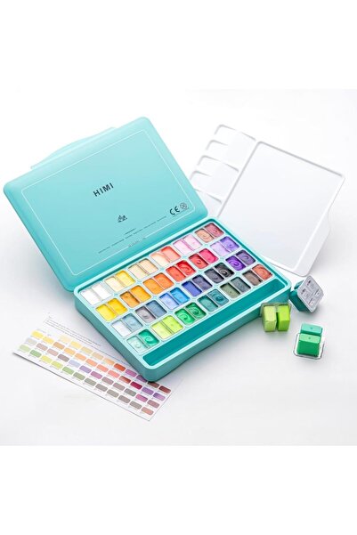 HIMI HIMI Twin Cup Gouache Set 48 Renk x 12 gr Guaj Boya (Green Case)