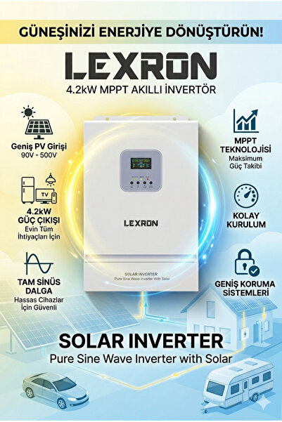 Lexron Yüksek Performanslı 4.2kW MPPT Akıllı İnvertör (90-500V Geniş PV Girişli)