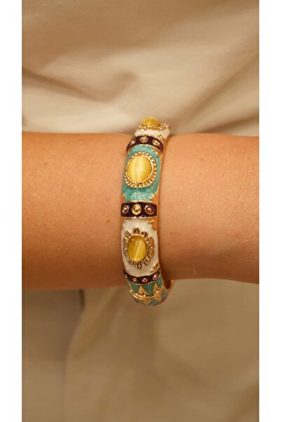 Jerie Colorful Enamel Jazz Handcuff Bracelet