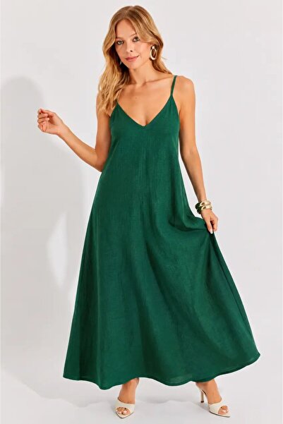 Cool & Sexy Green Strappy Casual Maxi Dress