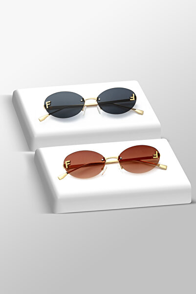 ModaLucci Set of 2 Crystal Brown Black Engraved Sunglasses