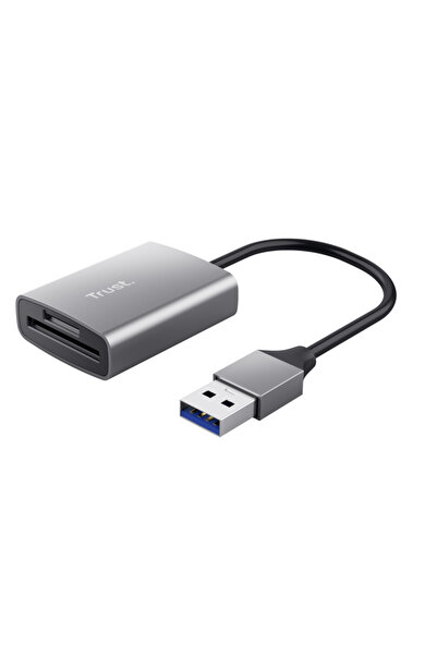 Trust Dalyx Fast USB-A Card Reader pentru SD/microSD, Gri