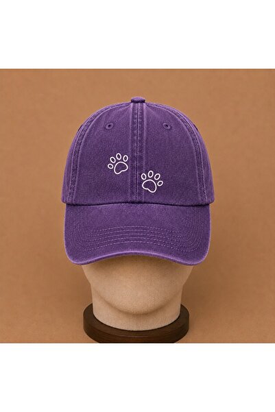 WeavedCo Cute Paw Vintage Washed Hat (Not Printed, Embroidered)