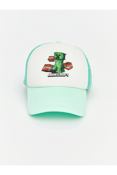 LC Waikiki Yeşil Minecraft Baskılı Erkek Çocuk Kep Şapka