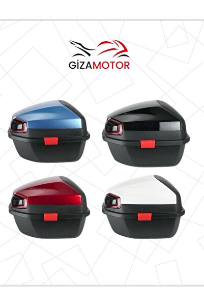 GİZA MOTOR Metal Alt Tablalı Işıklı-Sırt Dayamalı 33 Litre Motosiklet Arka Ça...