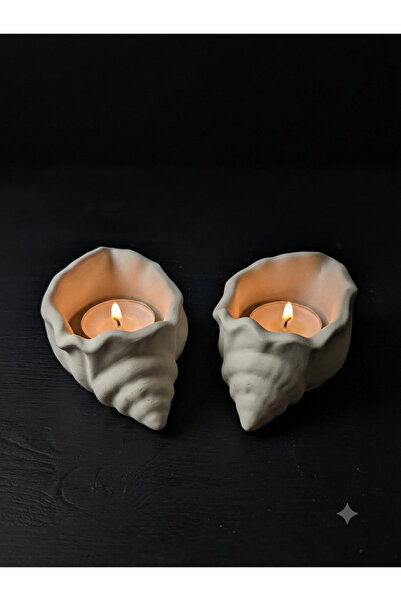 Midas Home 2 li Deniz kabuğu tealight mumluk