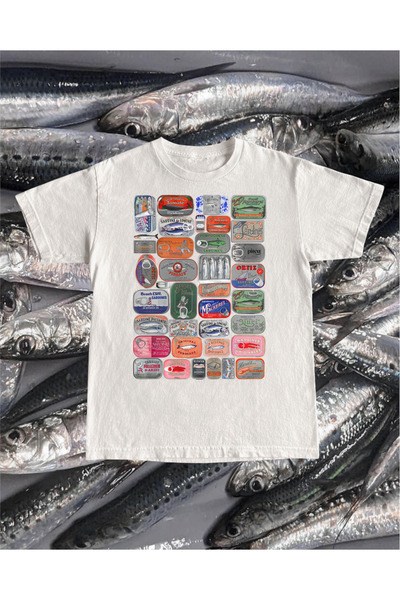 Grafftee Clothing Sardines Printed Unisex Oversize T-Shirt