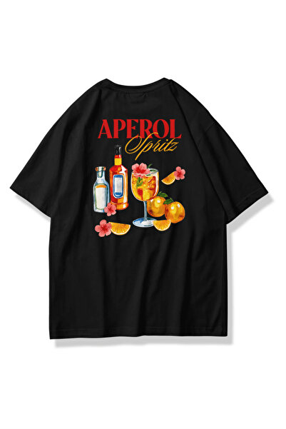 Cupla Tricou de damă Flower Aperol Spritz negru