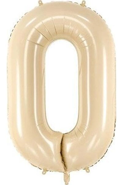 Partydeco Folie cu baloane Cifra "0", 72cm, bej