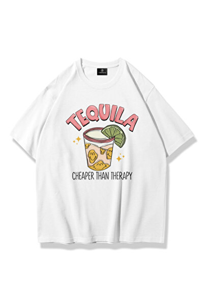 Cupla Tricou Unisex Terapia cu Tequila Alb