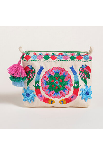 Zsa Zsa Zsu Rajpath Bej Makyaj Çantası 13.5x21x3.5 Cm