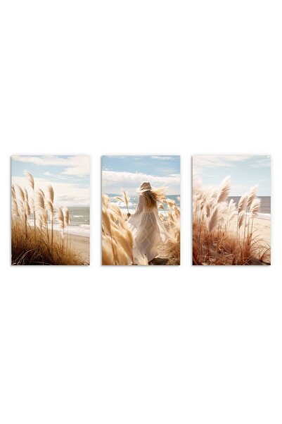 Naklejkomania Postere pentru living, Trastie boho femeie mare 3x 50x70cm