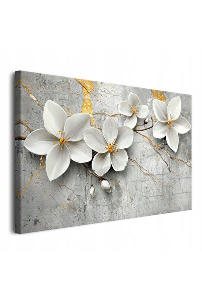 DecoWalls Pictura Pe Panza Cu Rama, DecoWalls, Flori Albe De Magnolie, 120x80...
