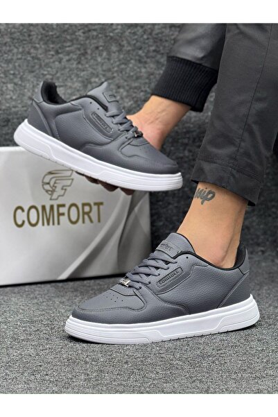 Comfort Ayakkabı حذاء رياضي كاجوال برباط أسود للرجال، حذاء رياضي مريح