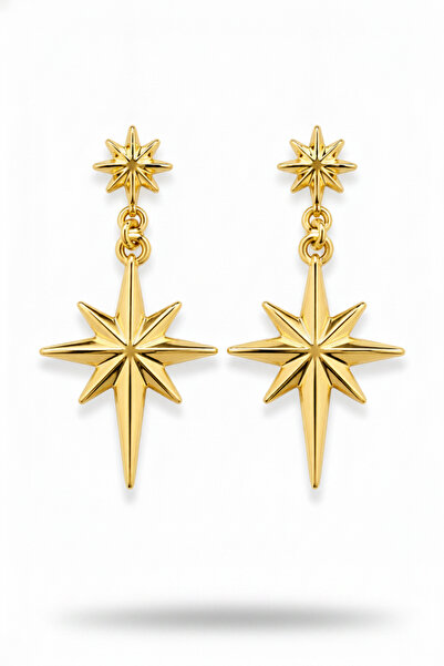 Jack Ferrero Elegant Gold Color Star Motif Dangle Bijoux Earrings - Stylish a...