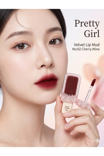 Kozmetik Hey.Yue Number 02 Lipstick with Cherry Wine Ice Cream Design |   Vel...