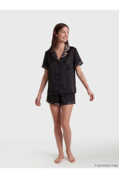 LC Waikiki Esvab • Modern & Distinctive Leopard Embroidered Satin Women's Sho...