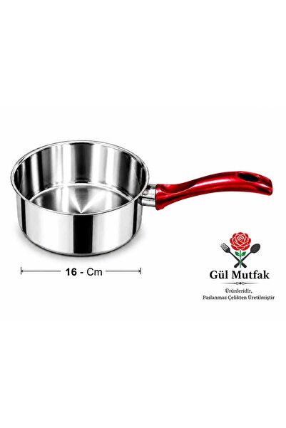 Gül Mutfak Steel Milk and Sauce Pot 1.6 L 16 cm - Multi-Purpose Egg Poaching ...
