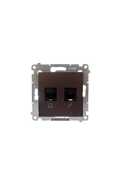 Kontakt-Simon Simon 54 soclu ICT RJ45 cat.5e+RJ12 bronz mat D5T.01/46