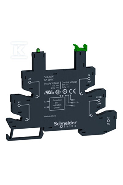 SCHNEIDER Soclu SSL cu LED 5/24V CC 6A, cleme cu șurub SSLZVA1