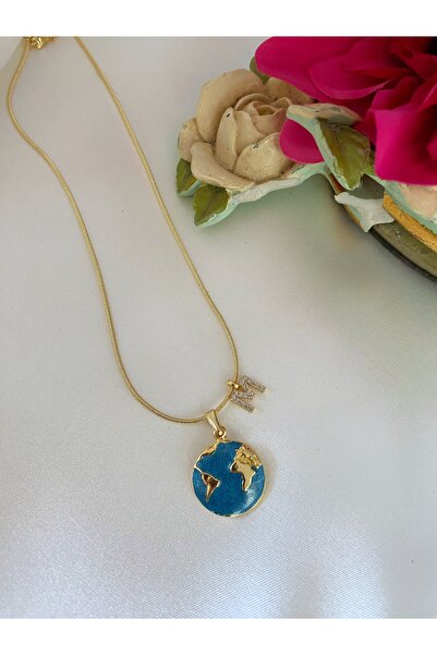 Asia by Leuvoié Asia by Leuvoie Zircon Stone m Letter World Necklace