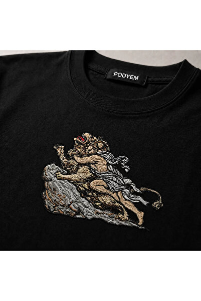 Podyem Herkül’ün Savaşı Nakışlı Oversize Tshirt