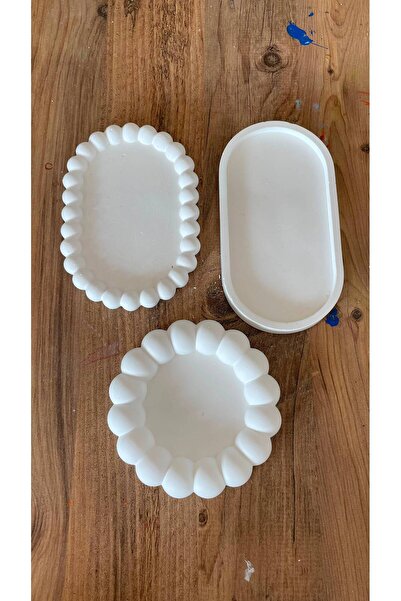 İzge Sanat Banyo/ şifonyer üstü takı düzenleyici üçlü set (Bubble,kapsül ve p...