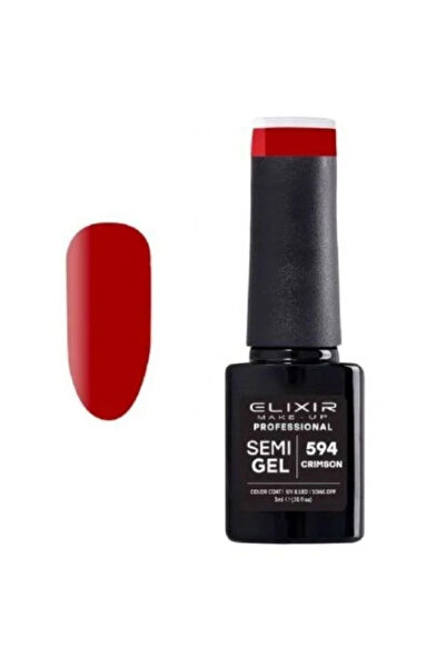 Elixir Επαγγελματικό Ημι-τζελ Ημι-μόνιμο Βερνίκι Νυχιών 594 Βυσσινί Κόκκινο 5ml