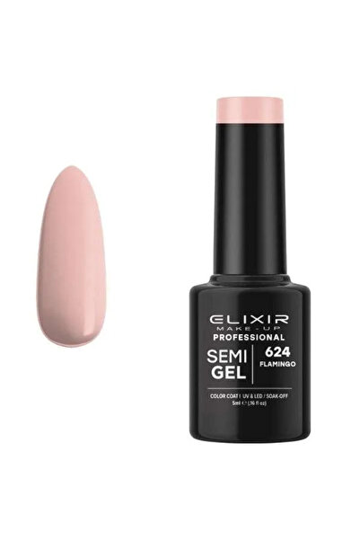Elixir Επαγγελματικό Ημι-τζελ Ημι-περμανεντ Βερνίκι Νυχιών 624 Ανοιχτό Ροζ Φλ...