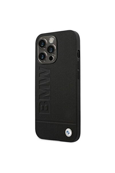 BMW Stamp Πίσω Κάλυμμα Δερμάτινο / Πλαστικό Μαύρο (iPhone 14 Pro) Θήκη Κινητο...