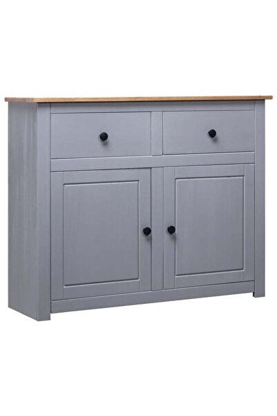 vidaxl Comodă, gri, 93 x 40 x 80 cm, lemn masiv de pin, gama Panama