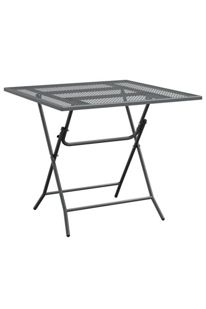 vidaxl Masă de grădină antracit 80 x 80 x 72 cm, plasă metalică expandată