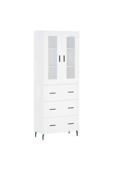 vidaxl Dulap înalt, Alb, 69.5 x 34 x 180 cm, Lemn compozit
