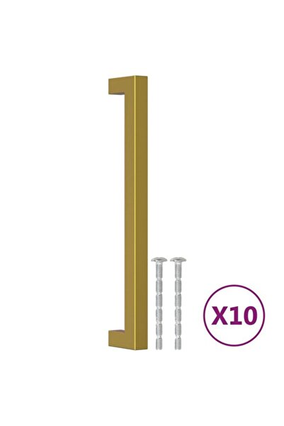 vidaxl Mânere de dulap, 10 buc., aurii, 192 mm, oțel inoxidabil