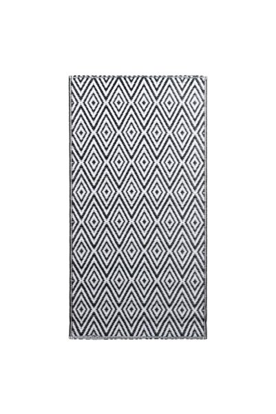 vidaxl Covor de exterior, ARAKIL alb și negru, 120 x 180 cm, PP