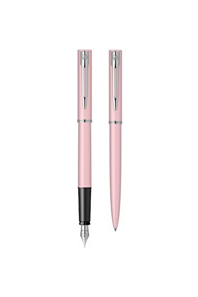 Waterman Set Allure cu stilou și pix roz pastel mat metalic, accesorii cromat...