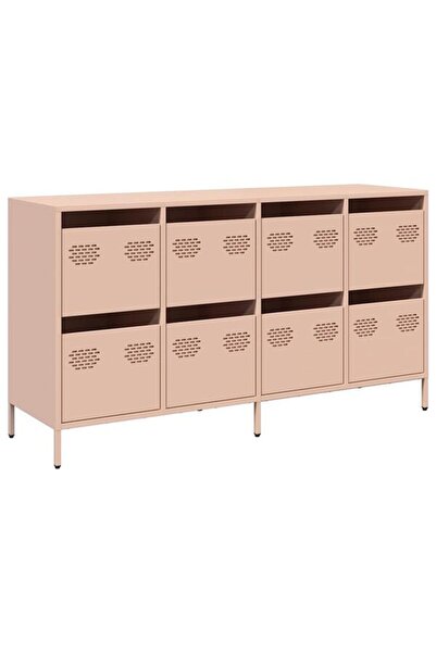 vidaxl Dulap, roz, 135 x 39 x 73.5 cm, oțel laminat la rece
