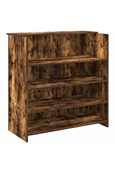 vidaxl Birou de recepție stejar afumat 100 x 50 x 103,5 cm lemn prelucrat
