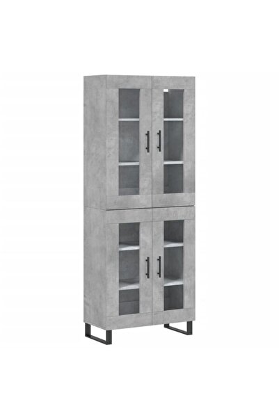 vidaxl Dulap înalt, Gri beton, 69.5 x 34 x 180 cm, Lemn prelucrat