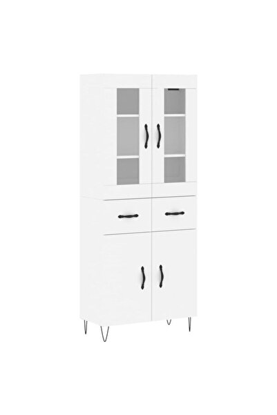 vidaxl Dulap înalt, Alb, 69.5 x 34 x 180 cm, Lemn prelucrat