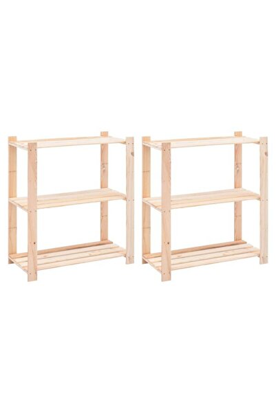 vidaxl Rafturi de depozitare 3 niveluri 2 buc. 80 x 38 x 90 cm pin masiv 150 kg