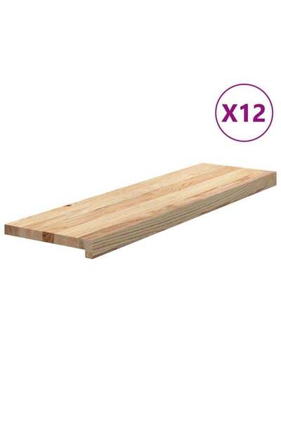 vidaxl Trepte de scară 12 buc. Stejar masiv netratat 90 x 25 x 2 cm